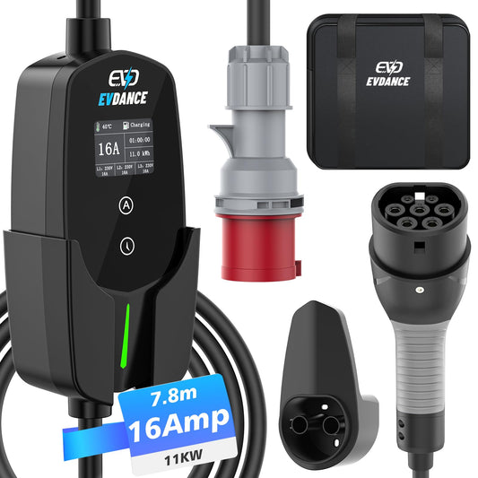 Wallbox, Mobile Autoladegerät, Wallbox 11kW, Typ 2 mit Einstellbarer 