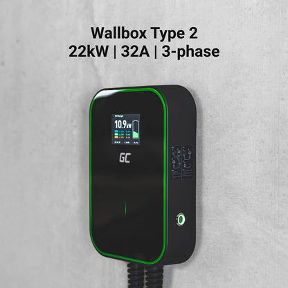 Green Cell GC Habu Elektroautos Mobile Wallbox 11kW 7m EV Ladegerät Typ 2 bis CEE 16A mit App e-Auto Zuhause Laden Ohne Wallbox 2in1 Kompatibel mit Allen EV Model Y / 3 / S/X, ID.4, ID.5, i4, EV6